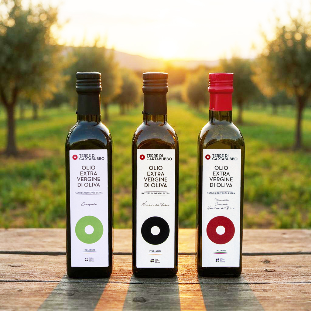 Bottiglie di olio EVO Terre di Cartabubbo
